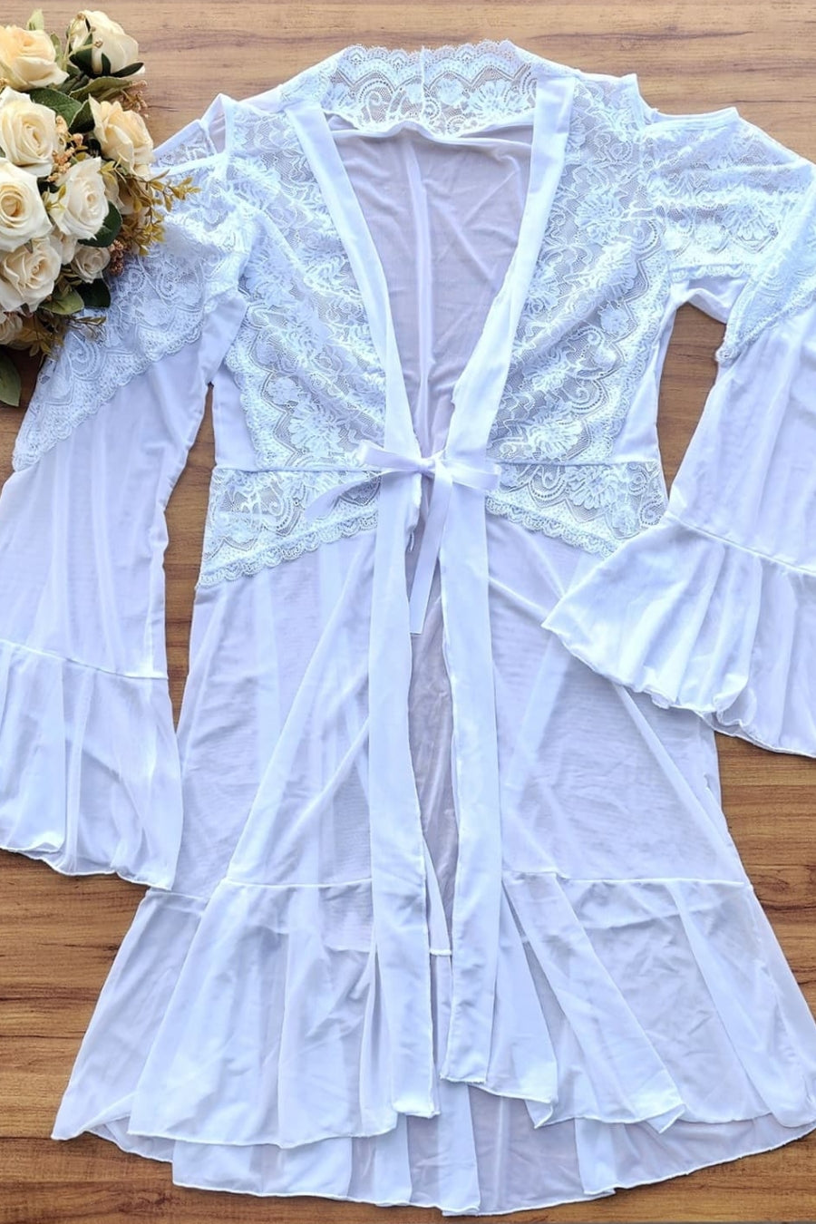 Robe Sensual em Tule com Renda